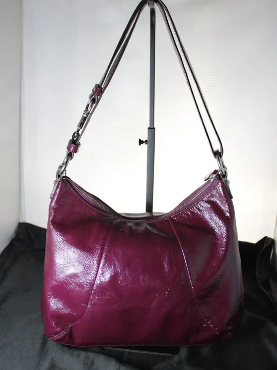 Authentic COACH Soho Plum Patent Leather Crossbody Shoulder Bag - Picture 7 of 16